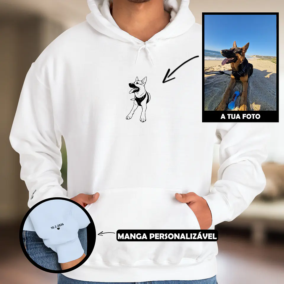 Hoodie - Fotografia Line-Art Personalizada [Bordado] 2