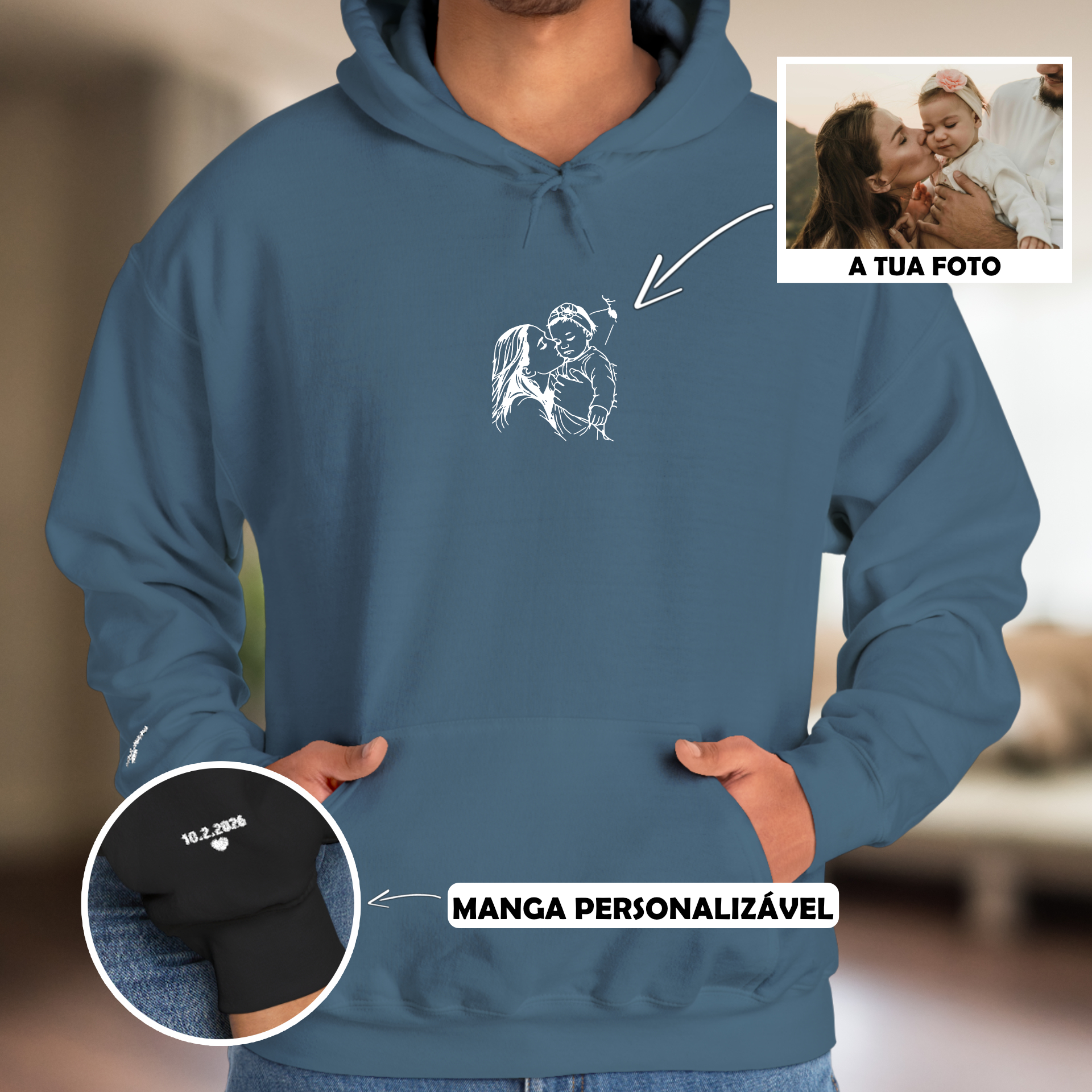 Hoodie - Fotografia Line-Art Personalizada 4