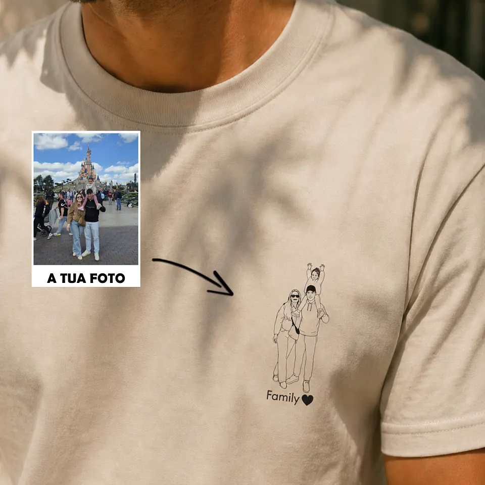 T-Shirt - Fotografia Line-Art Personalizada 2