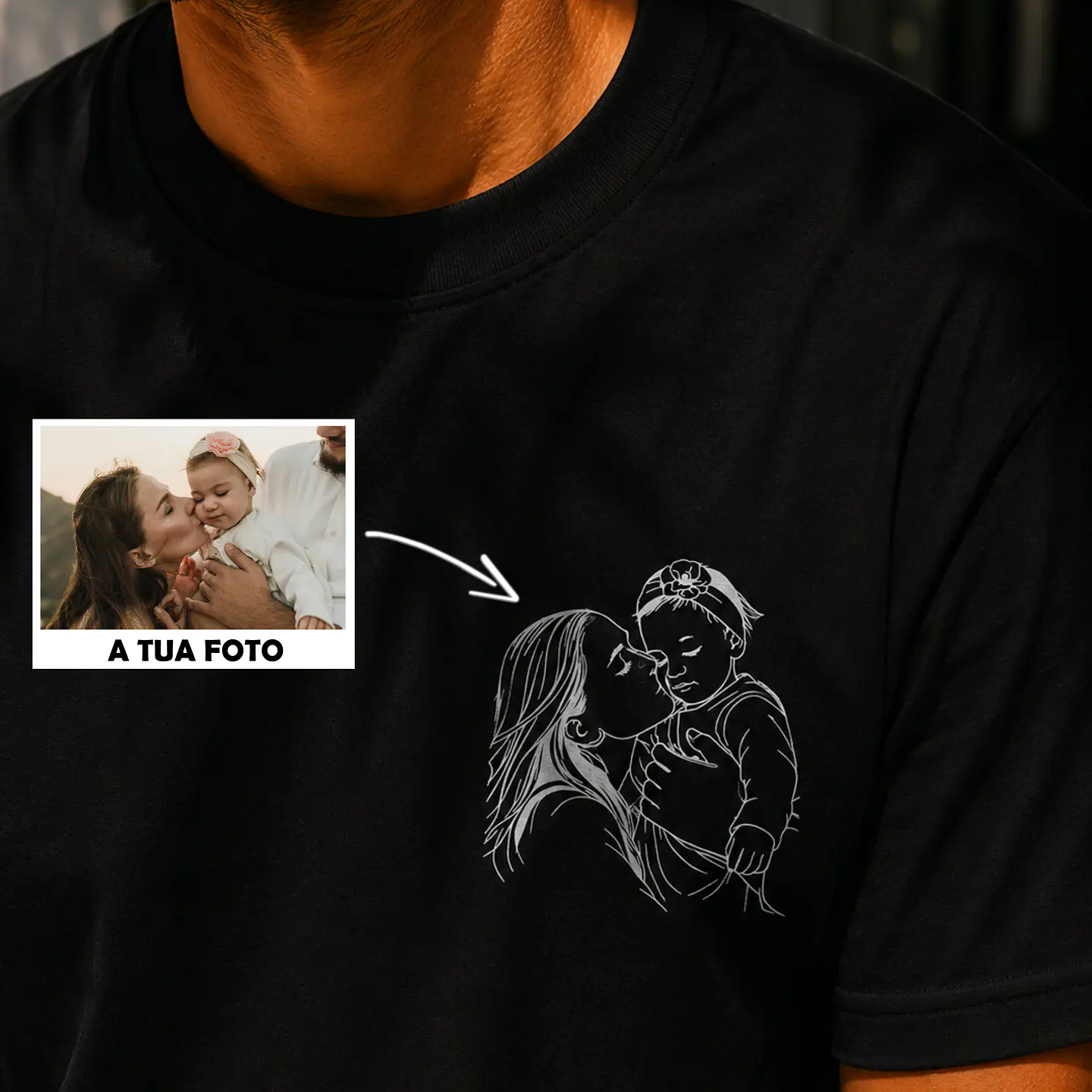 T-Shirt - Fotografia Line-Art Personalizada 6