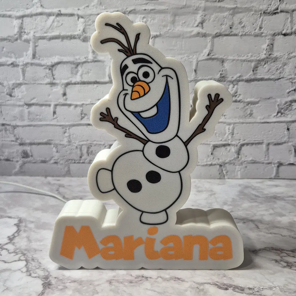 Candeeiro Temático - Olaf [Nome Personalizável] 2