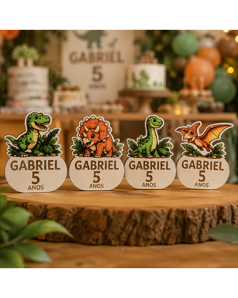 Lembrança Íman Aniversário - Dinossauros [Colorido]