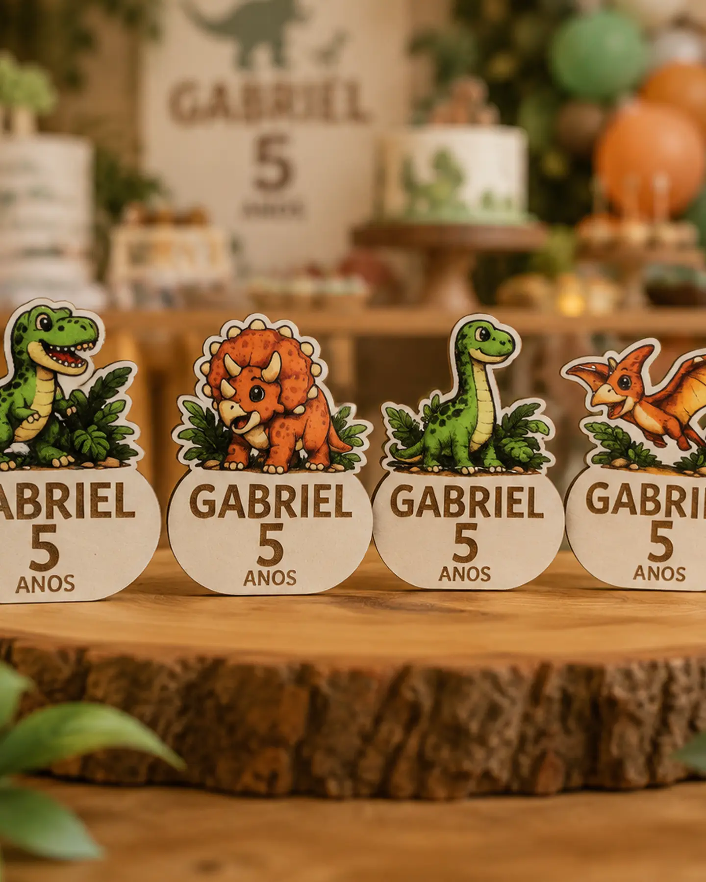 Lembrança Íman Aniversário - Dinossauros [Colorido] 1