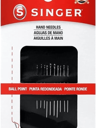 AGUJA  DE MANO PUNTA REDONDA SINGER 10 UND