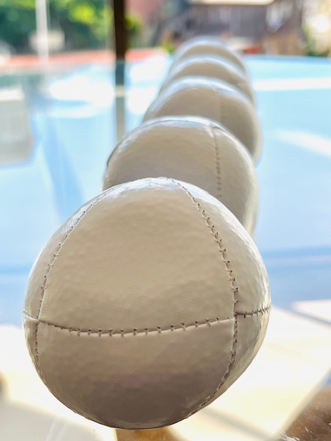 Beanbags Full juggling 8 paneles Charol blanco.