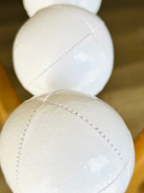 Beanbags Full juggling 8 paneles Charol blanco.