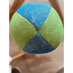 Beanbags 4 paneles Full Juggling Verde/Azul con brillos.