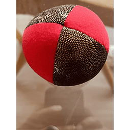 Beanbags 4 paneles Full Juggling Rojo/Negro con brillos.
