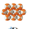 Beanbags 4 paneles Full Juggling Naranjo/Plateado con brillos.