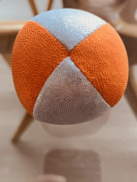 Beanbags 4 paneles Full Juggling Naranjo/Plateado con brillos.