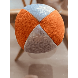 Beanbags 4 paneles Full Juggling Naranjo/Plateado con brillos.