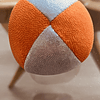 Beanbags 4 paneles Full Juggling Naranjo/Plateado con brillos.