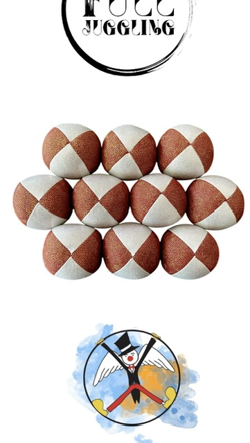 Beanbags 4 paneles Full Juggling Blanco/Burdeo con brillos.