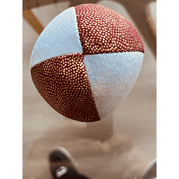 Beanbags 4 paneles Full Juggling Blanco/Burdeo con brillos.