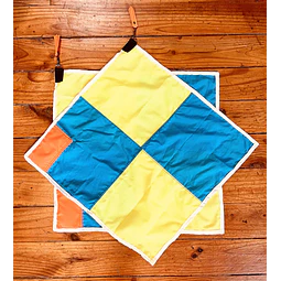 Banderas cuadros calypso y amarillo