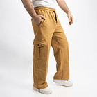 Pantalones parachute cargo franela Hombre 2