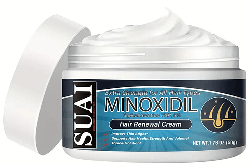 Crema para el Crecimiento del Cabello Minoxidil 50g - Fórmula con Biotina para Cabello