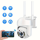 Cámara de seguridad de visión nocturna interior/exterior de 2MP Pixel - 360° Inclinación inalámbrica y conexión Wi-Fi 1