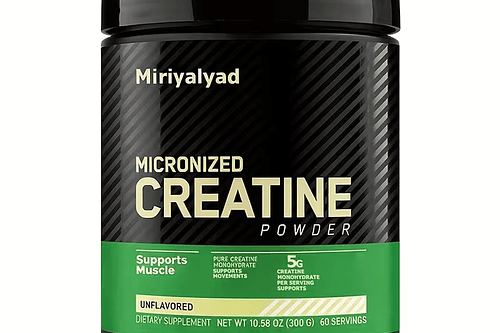 Creatina Micronizada en Polvo - Creatina Monohidratada Pura Sin Sabor Miriyalyad  (300g/60 Porciones) 