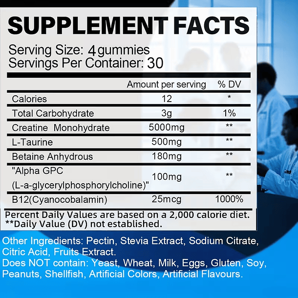 Gomitas de Creatina Monohidrato , que Proporcionan 5G por Porción 2