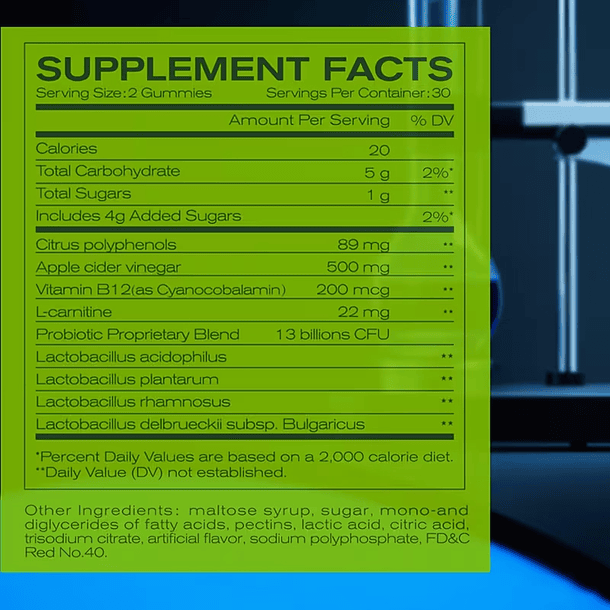 Gomitas quemador de grasa natural con Probióticos Activas y L-carnitina en Cápsulas Blanda 2