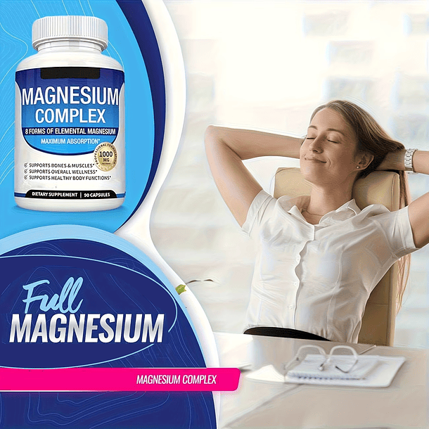 Suplemento Complejo de Magnesio 8 Elementales 1000mg 180 Capsulas 2