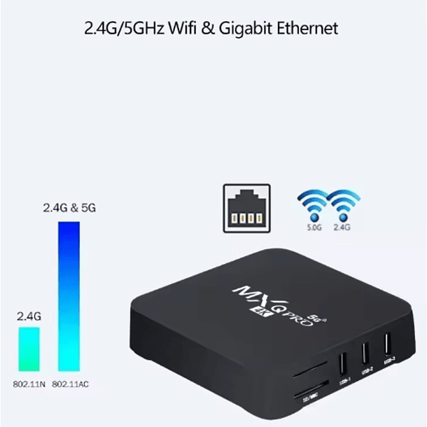Android TV BOX MxQ pro 4k 5g - 8 GB RAM, 128 GB ROM, 5G WIFI Dual BT 5.0, Wifi 6 2