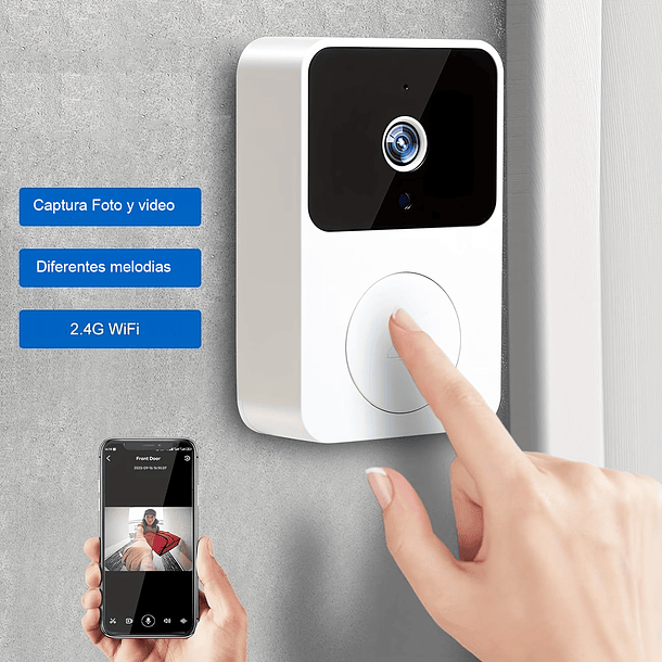 Video Timbre Inalámbrico con Comunicación Bidireccional, Wi-Fi, Alta Definición, Funciones de Visión Nocturna 3