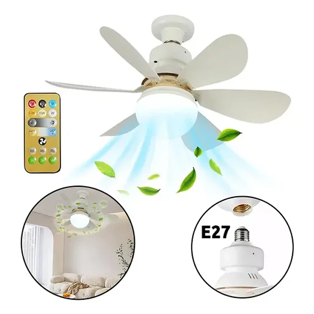 Bombillo Ventilador Con Luz Led Blanco Frío 1