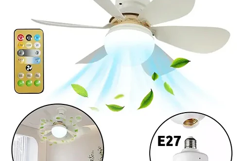 Bombillo Ventilador Con Luz Led Blanco Frío