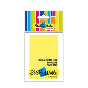 NOTA ADHESIVA 76X50MM 100HJS AMARILLO STICK WRITE 