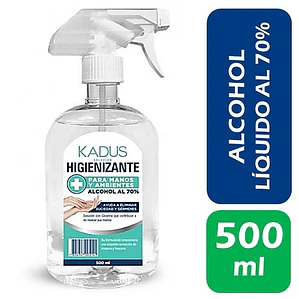 HIGIENIZANTE ALCOHOL AL 70% 500 ML  KADUS