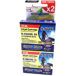 PACK PACIFIC COLOR HP664BK-664CL ALTERNATIVO