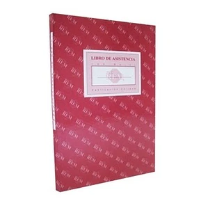 LIBRO ASISTENCIA 200 HJS TAPA ROJA REM MAX 