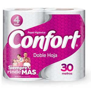 PACK 4 PAPEL HIGIENICO CONFORT 2 H 30 MT PANAL