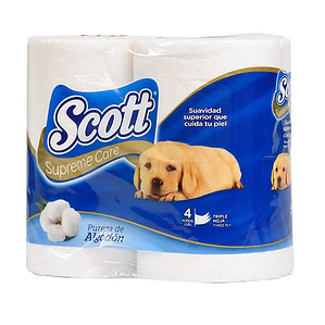 PAPEL HIG. 4 ROLLOS 30 MT. H/D SCOTT SUPREME CAR 