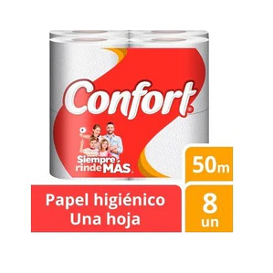 PAPEL HIG. 8 ROLLOS 50 MT. H/S CONFORT