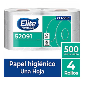 PAPEL HIGENICO JUMBO 500MTS X 4UND ELITE