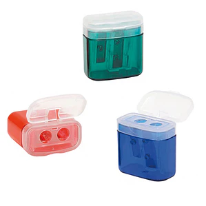 SACAPUNTAS PLASTICO DOBLE GRANDE OVALADO C/DEPOSITO 