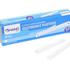 ACCOCLIPS PLASTICO COLORES - BLANCOS  50 UNID. HAND 