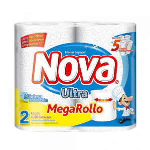 TOALLA DE PAPEL 2 ROLLO 30MTS NOVA ULTRA MEGA