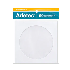 SOBRE PARA CD ADETEC CON VENTANA 50 - 25 UNIDADES