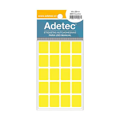 ETIQUETAS MANUALES ADETEC  19X23 MM 10 HOJAS 200 UNIDADES COLORES