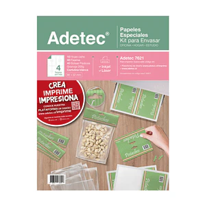 ETIQUETA  AUTOADHESIVA ADETEC KIT PARA ENVASAR 88 CM X126 MM 10 HOJAS