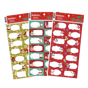 ETIQUETA ADHESIVA ADETEC NAVIDEÑA  8 UN