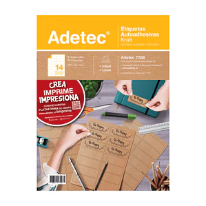 ETIQUETA  AUTOADHESIVA ADETEC KRAFT 101 MM 34 MM 5 UN