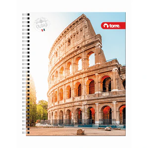CUADERNO UNIVERSITARIO TORRE CLÁSICO M7 ESPIRAL DOBLE 100 HOJAS DISEÑOS 
