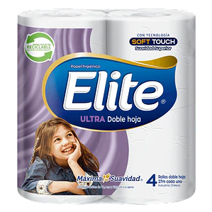 PAPEL HIGENICO 4 ROLLOS 25 MT. H/D ELITE SUAVE 