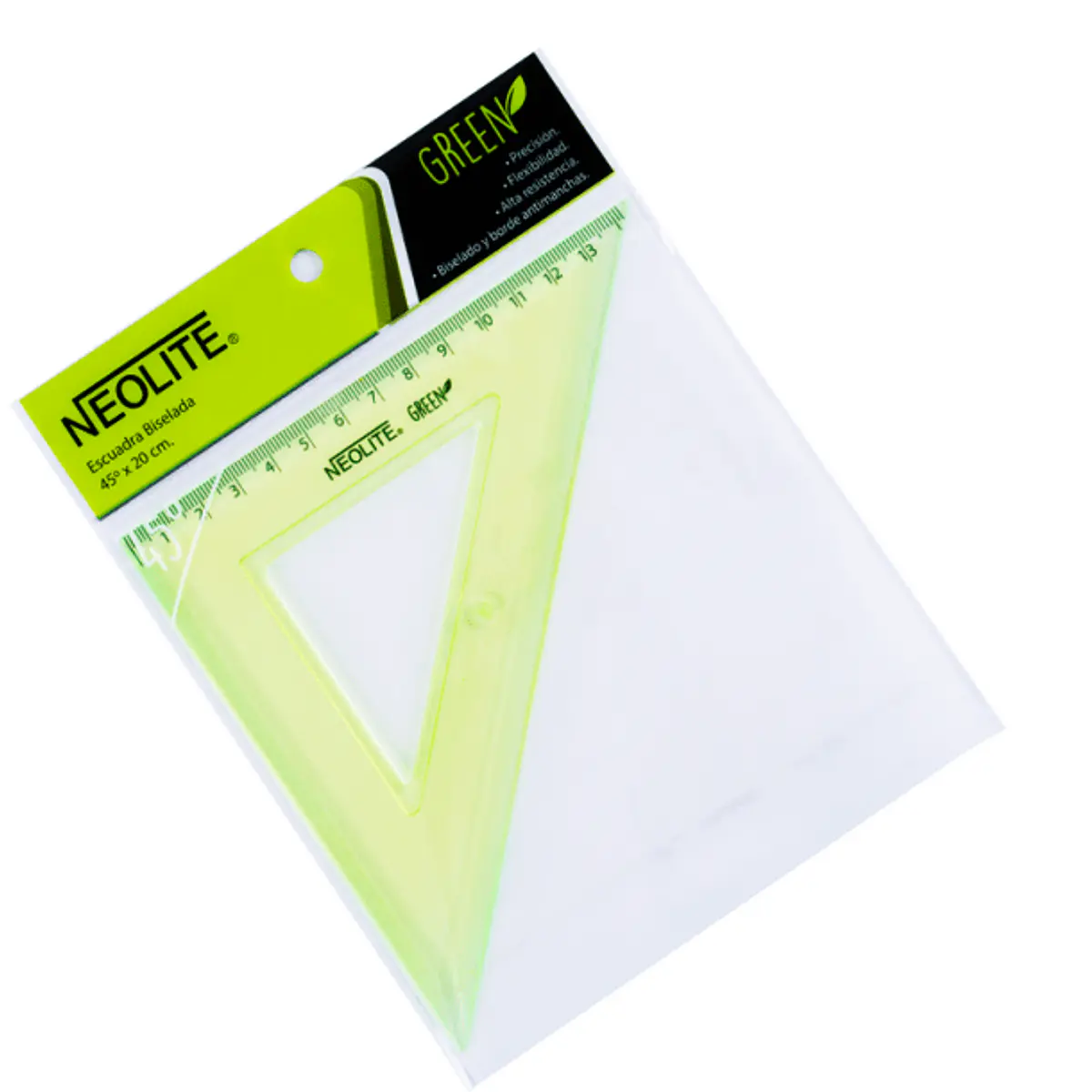 ESCUADRA BISELADA NEOLITE 20 CM PLASTICA
