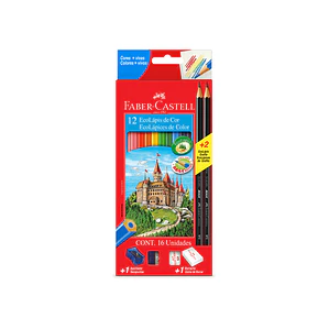 LÁPIZ COLOR FABER CASTELL LARGO 12 COLORES